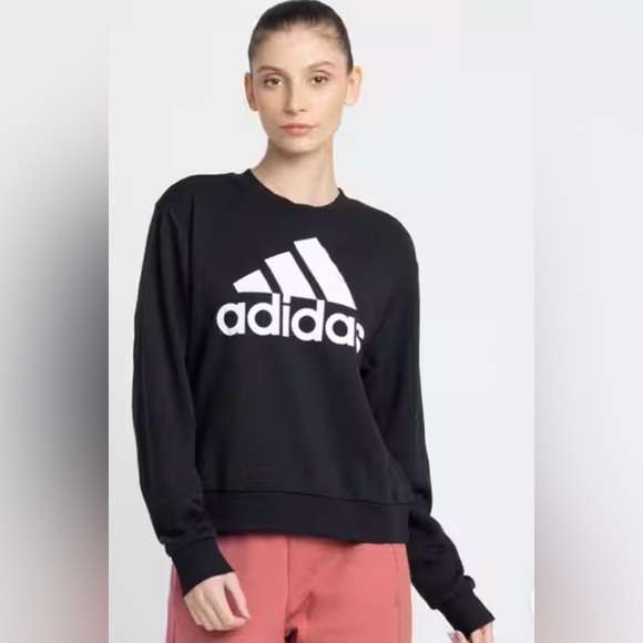 adidas Tops - Adidas Logo Black Long Sleeve Sweatshirt
